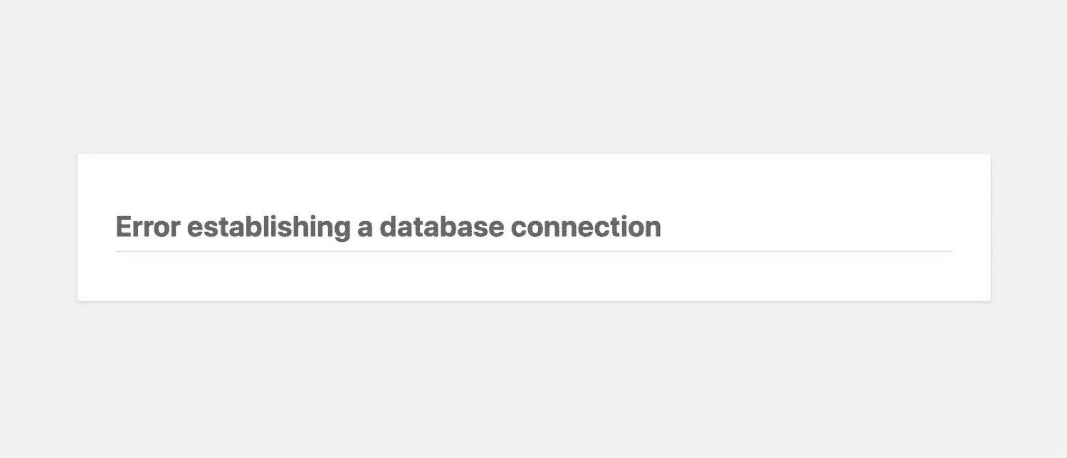 Database Connection Error